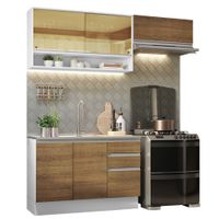 Mueble de Cocina Integral Glamy 200 cm Blanco/Marrón 08