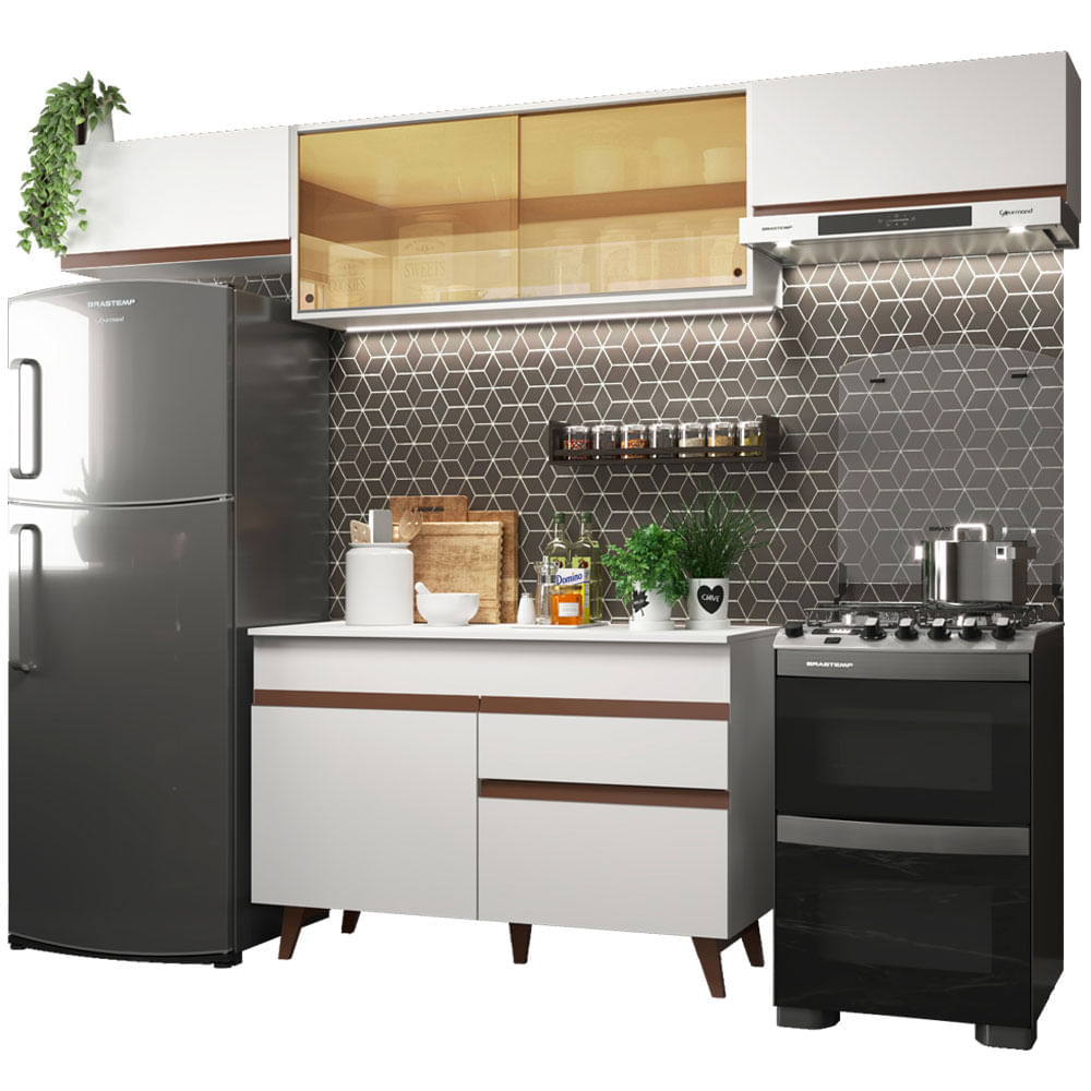 Mueble de Cocina Integral Reims 260 cm Blanco 03