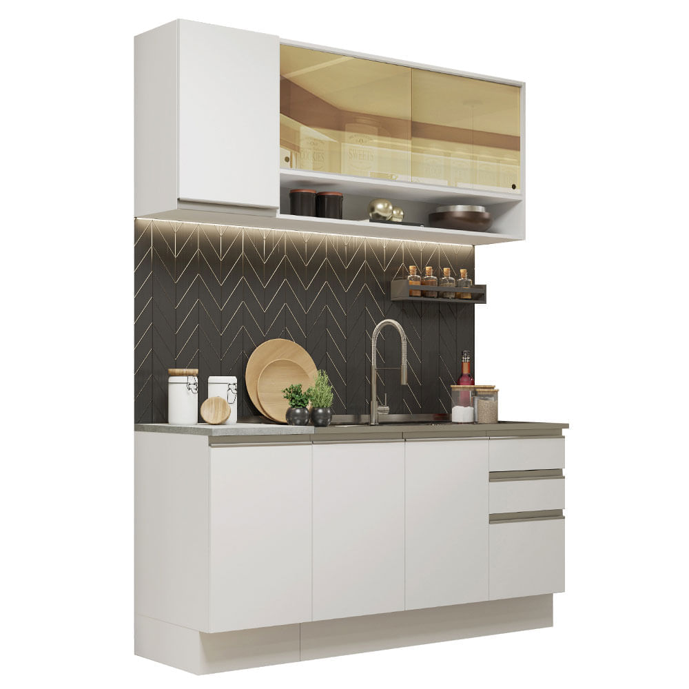Mueble de Cocina Integral 160 cm Glamy Blanco 02