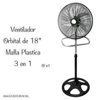 Ventilador Orbital de 5 aspas Malla Plástica - 3 en 1 18""