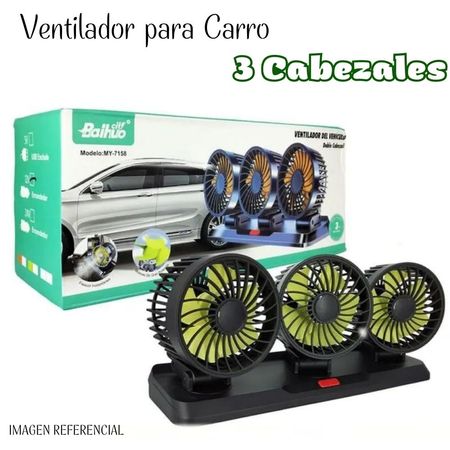 Ventilador para Auto de Triple Cabezal - 12V