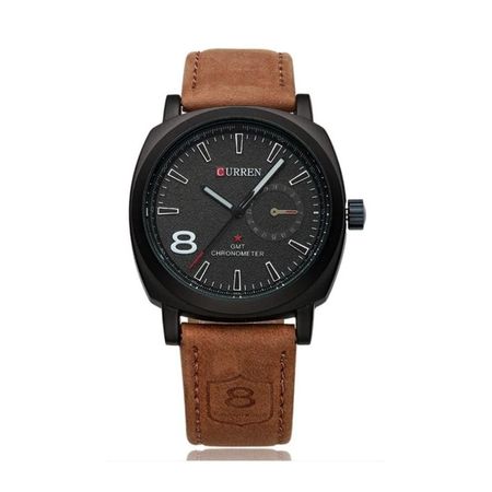 Reloj Análogo Curren Original KRE1901 para Hombre Cuero Color Marrón