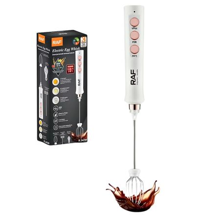 Batidor Manual de Huevos y Café Eléctrico RAF 3 en 1 Blanco - R.342