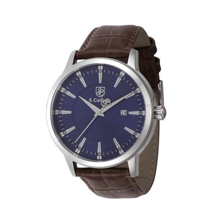 Reloj Analogo S. Coifman Original Heritage SC0553 para Hombre Cuero Gris y Azul