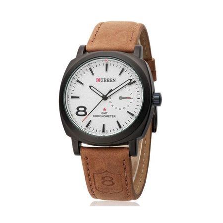 Reloj Análogo Curren Original KRE1902 para Hombre Cuero Color Marrón