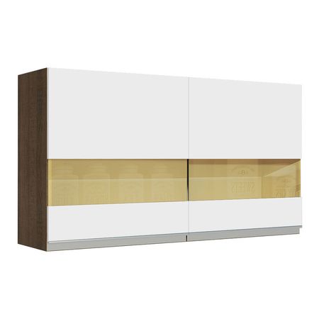 Alacena de Cocina 2 Puertas de  Glamy 120 cm Marrón/Blanco