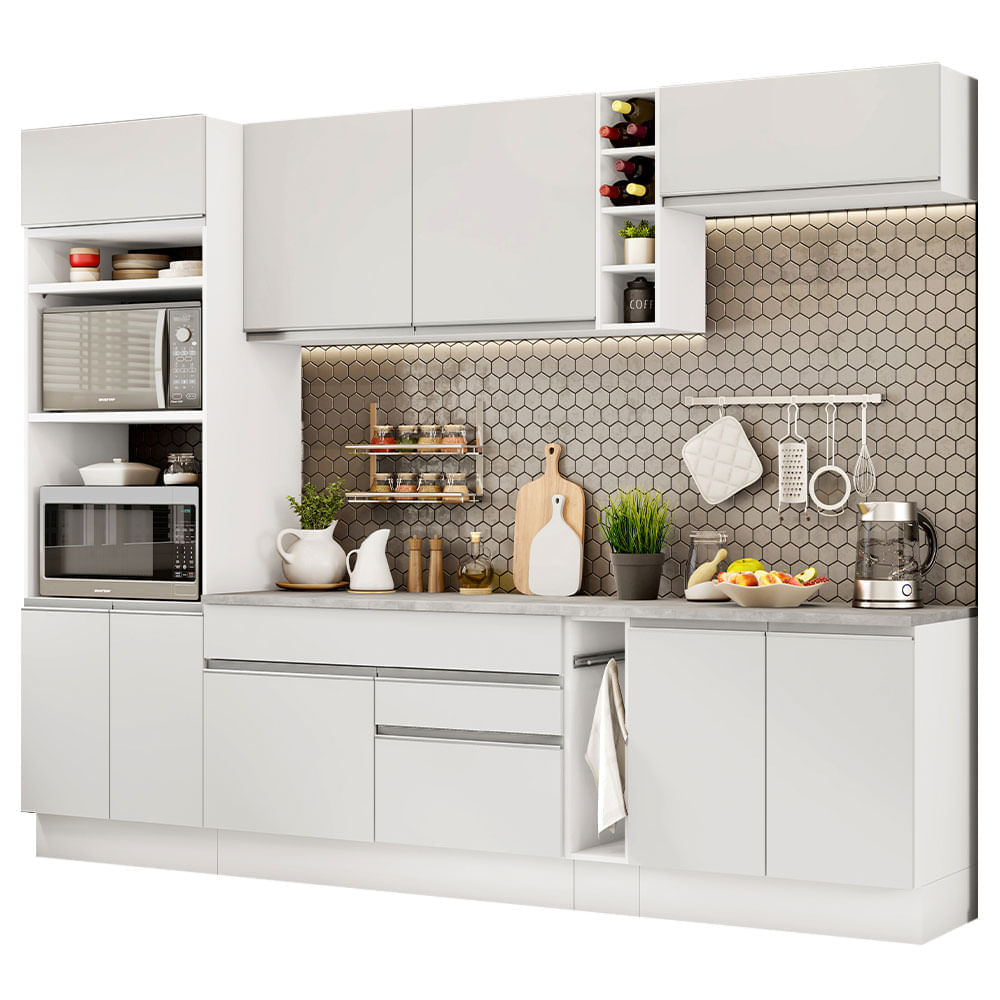 Mueble de Cocina Integral Vicenza 290 cm Blanco 12