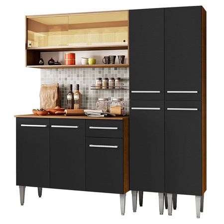 Mueble de Cocina Integral Emilly Winter 169 cm Marrón/Negro 08