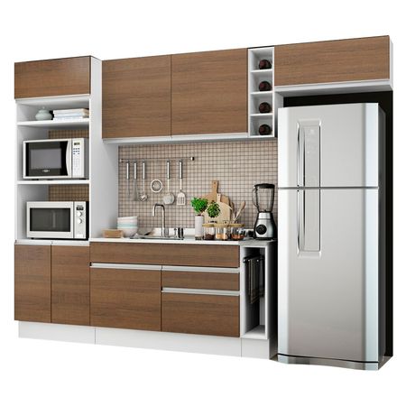 Mueble de Cocina Integral Safira 290 cm Blanco/Marrón 04