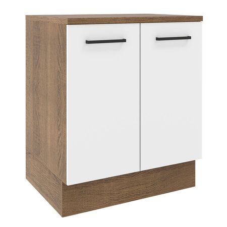 Mueble de Cocina 2 Puertas Agata 70 cm Marrón/Blanco