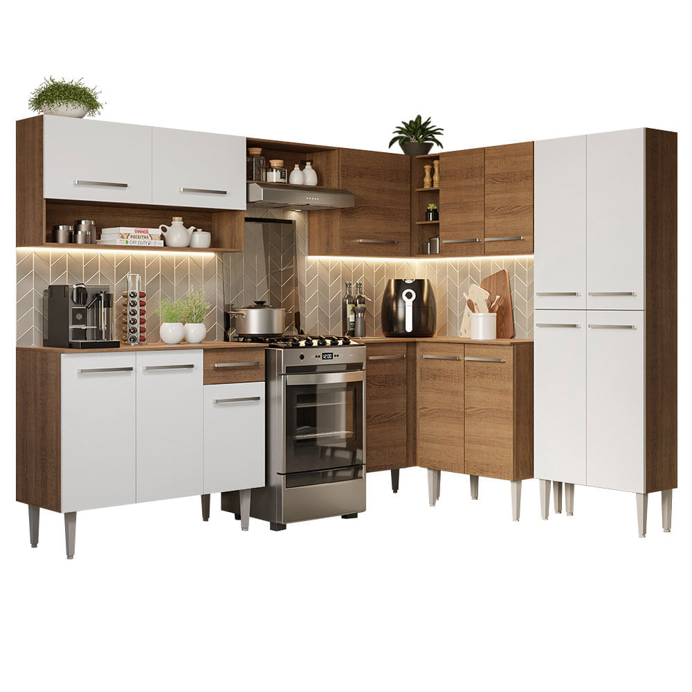 Mueble de Cocina Integral Emilly 417 cm Marrón/Blanco 02