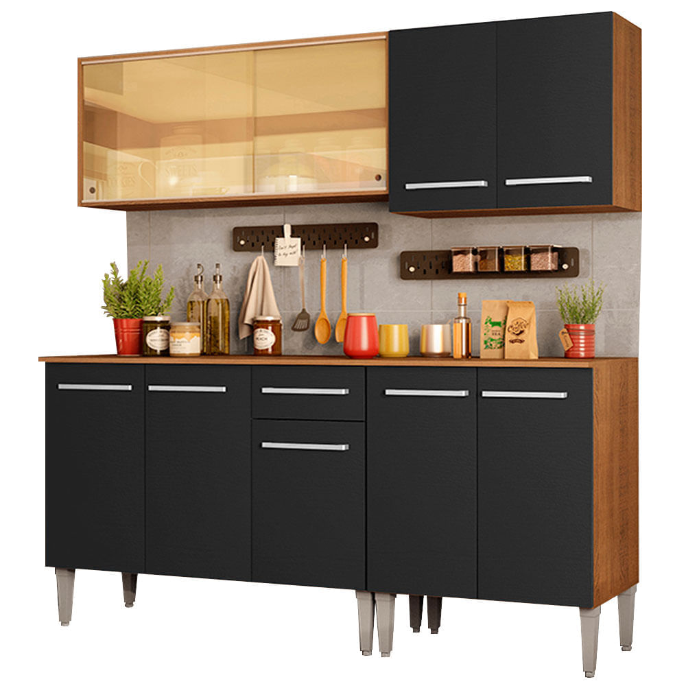 Mueble de Cocina Integral Emilly Drive 169 cm Marrón/Negro 04