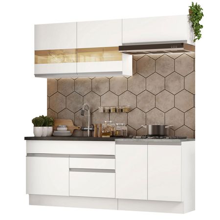 Mueble de Cocina Integral Glamy 200 cm Blanco 07