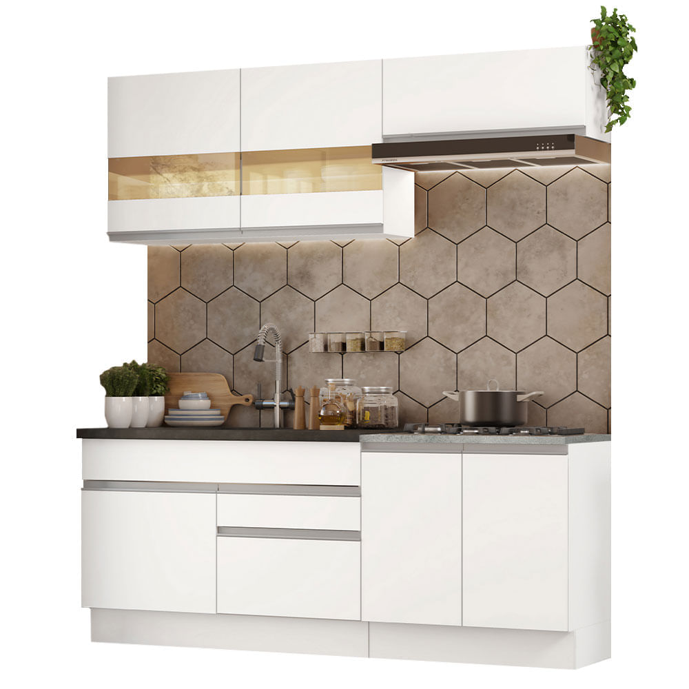 Mueble de Cocina Integral Glamy 200 cm Blanco 07