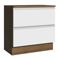 Mueble de Cocina 2 Cajones Glamy 80 cm Marrón/Blanco
