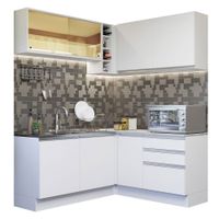Mueble de Cocina Integral Esquinero Glamy 329 cm Blanco 02