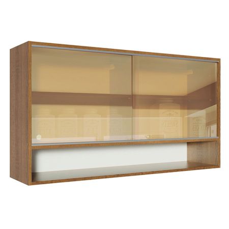 Alacena de Cocina 2 Puertas Corredizas de  Glamy 120 cm Marrón Alacena de Cocina 2 Puertas Corredizas  Glamy 120 cm Marrón