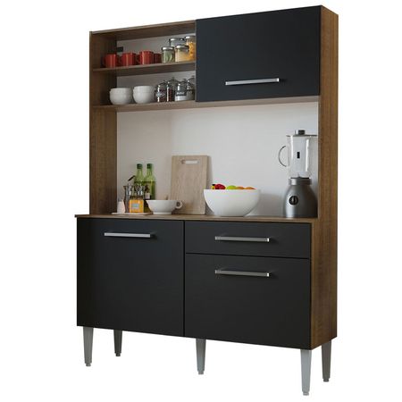 Mueble de Cocina Compacta Life 120 cm Marrón/Negro