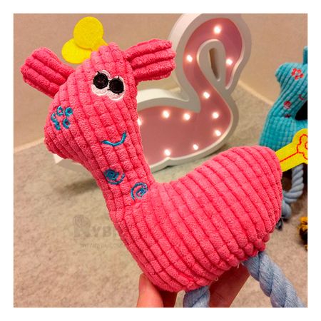 Girafa Peluche de Felpa para Perro de Color Rosado