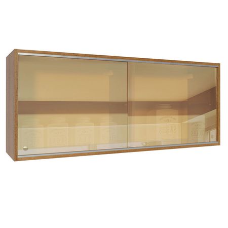 Alacena de Cocina 2 Puertas Corredizas de  Glamy y Reims 120 cm Marrón