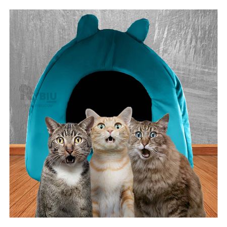 Cama Acolchonada en Forma Iglu Color Verde Agua Talla L