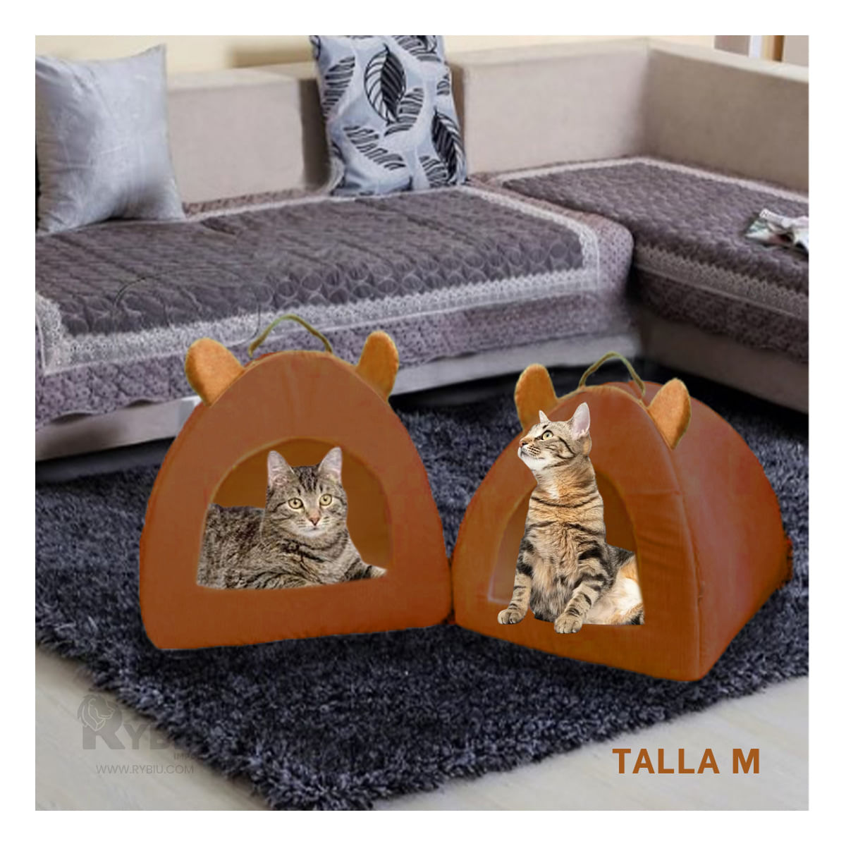 Cama Acogedor para Canes Talla M en Marron Y+Agendita