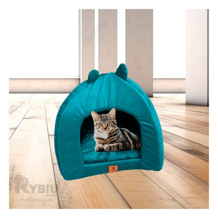 Cama para Perro de Iglu Talla M Verde Agua Y+Papel de Regalo