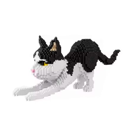 Gato de Blanco negro MIni Bloques Armable