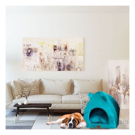 Cama Acolchonada en Forma Iglu Color Azul Rey Talla L