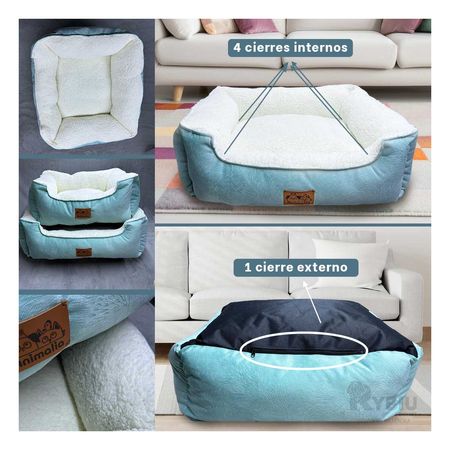 Cama para Perro de Color Verde Hade y Perla Talla L