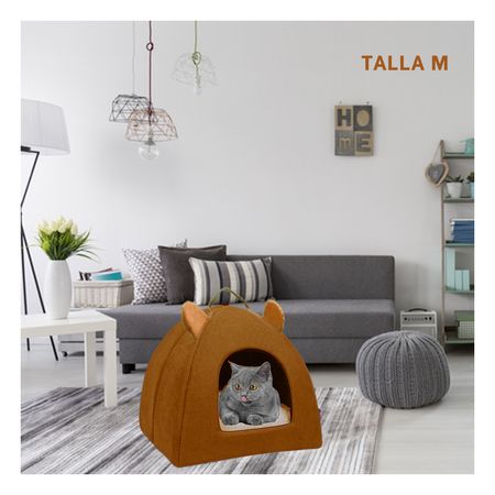 Cama Cerrada Suave de Talla M en Tono Marron Y+Stickers