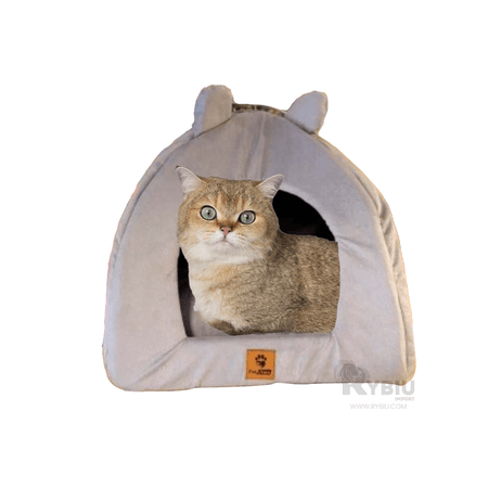 Cama Cerrada Forma de Iglu en Plomo Talla L Y+Stickers