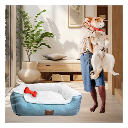 Cama Canina en Verde Hade y Perla en L Y+Papel de Regalo