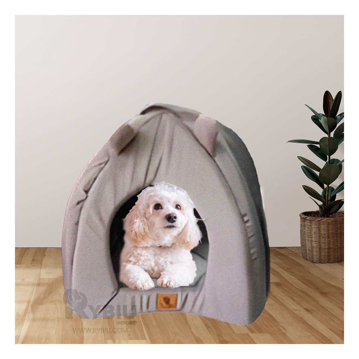 Cama para Mascota de Iglu Talla M Plomo Y+Papel de Regalo