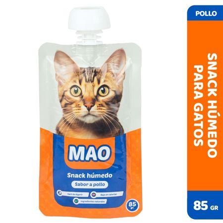 Snack Húmedo para Gatos MAO Sabor Pollo x85g