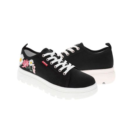 Zapatillas Levi´s Hope EMB Bordado de Flores Color Negro para Mujer Talla 40