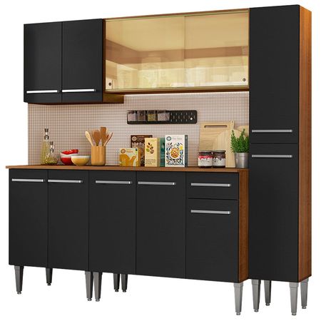 Mueble de Cocina Integral Emilly West 201 cm Marrón/Negro 03
