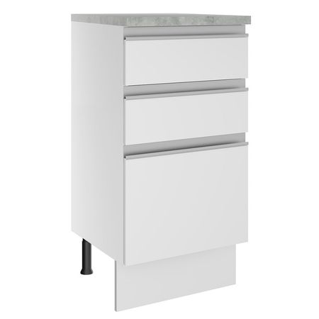 Mueble de Cocina 3 Cajones Glamy 40 cm Blanco