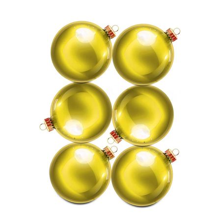 Set De Bolas Navideñas Doradas X6 Und - 7 Cm - 7bag-37