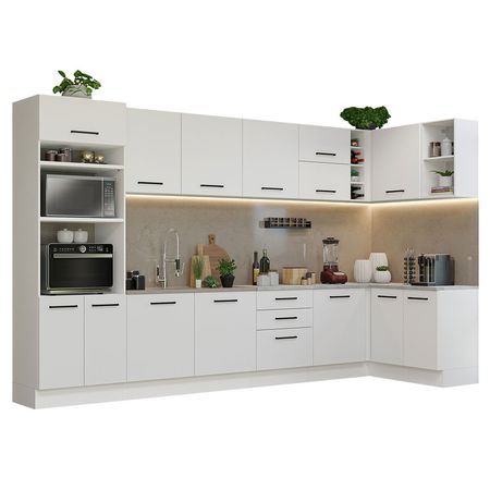 Mueble de Cocina Integral Esquinero Agata 499 cm Blanco 01