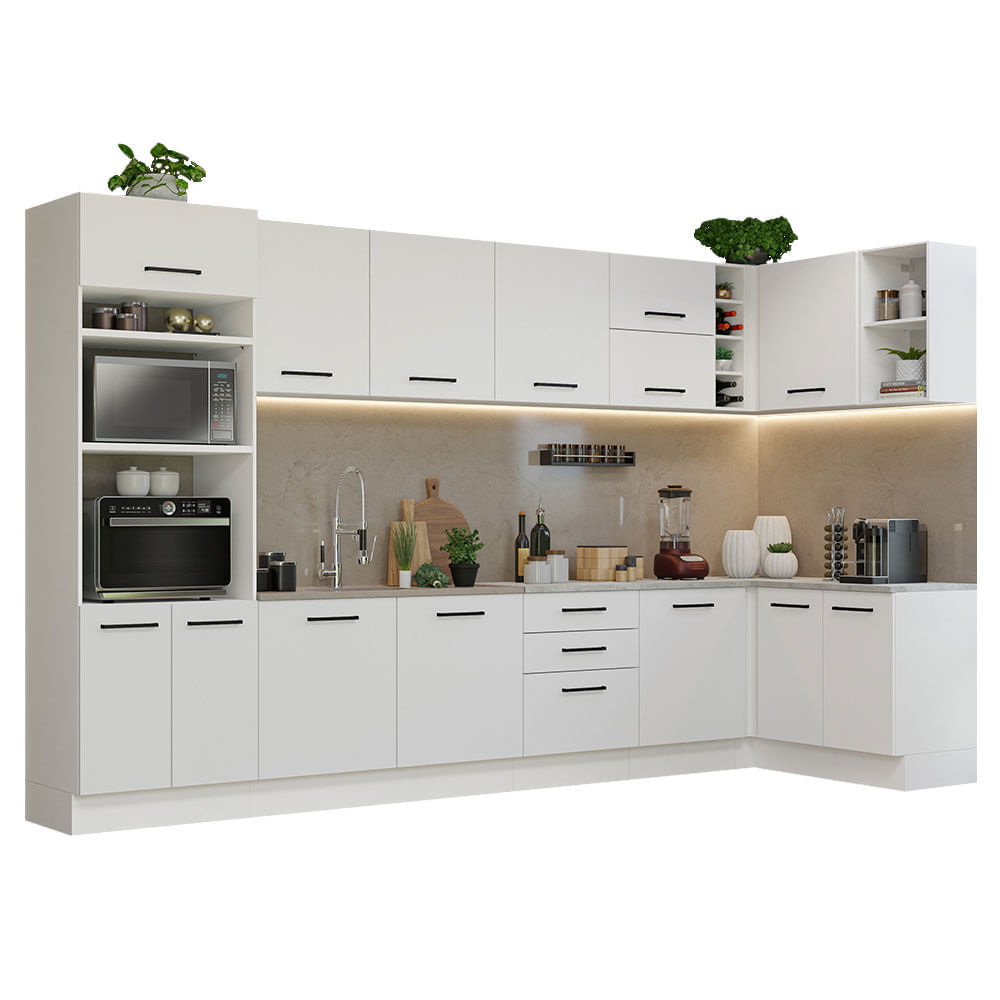 Mueble de Cocina Integral Esquinero Agata 499 cm Blanco 01