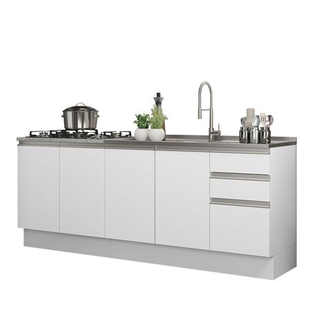 Mueble de Cocina Integral Glamy 200 cm Blanco 10