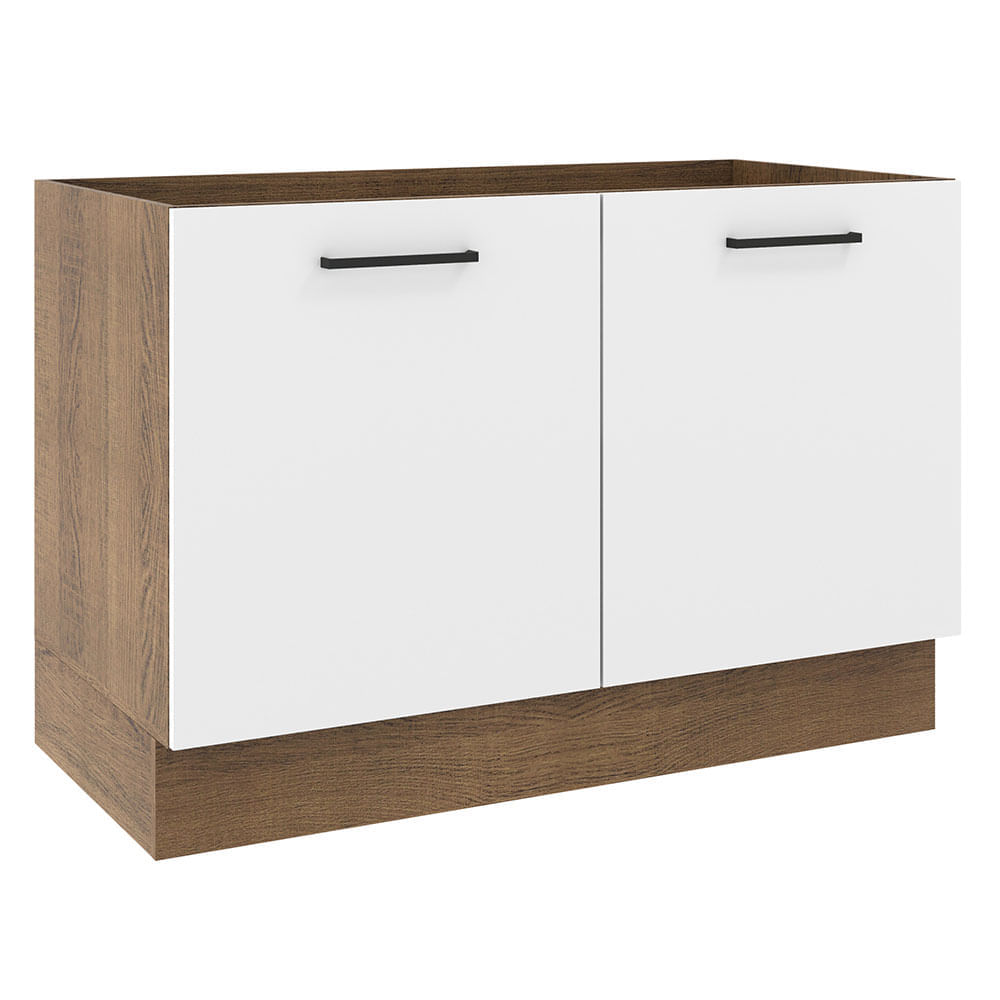 Mueble de Cocina 2 Puertas Agata 120 cm Marrón/Blanco