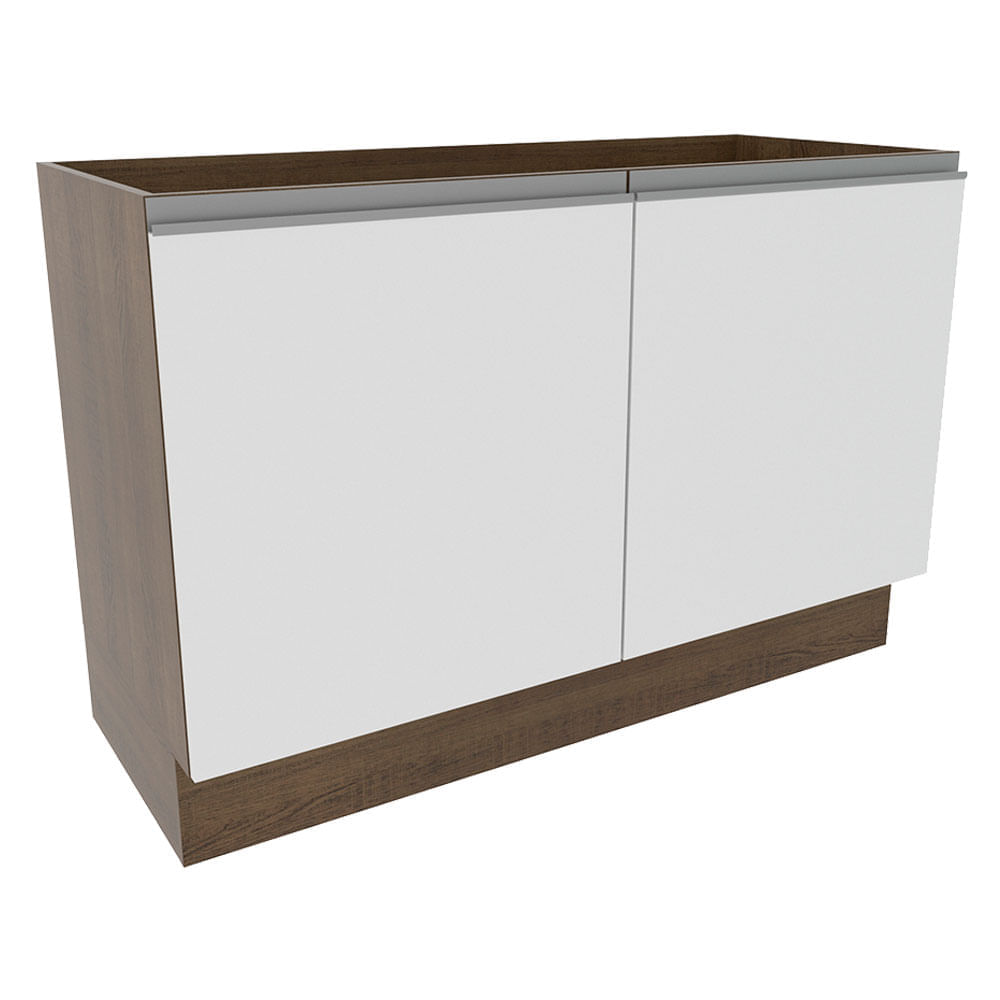 Mueble de Cocina 2 Puertas Glamy 120 cm Marrón/Blanco