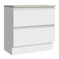 Mueble de Cocina 2 Cajones Glamy 80 cm Blanco