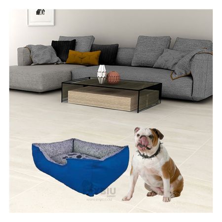 Cama Canina Comoda Talla M en Color Azul Y+Papel de Regalo