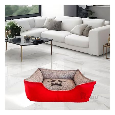 Cama Canina Comoda Talla L en Color Rojo Y+Papel de Regalo