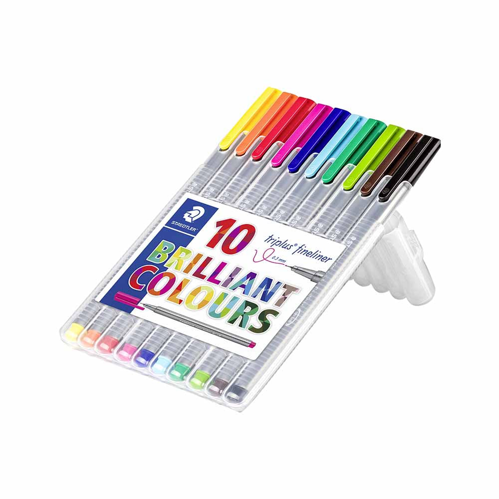 Bolígrafos STAEDTLER Triplus Fineliner Colores Brillantes Paquete 10un