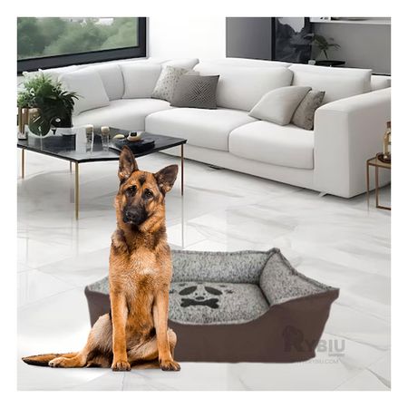 Cama Lavable de Perro Talla L Color Marron Y+Papel de Regalo