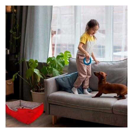 Cama para Perro Hipoalergico Talla S de Color Rojo